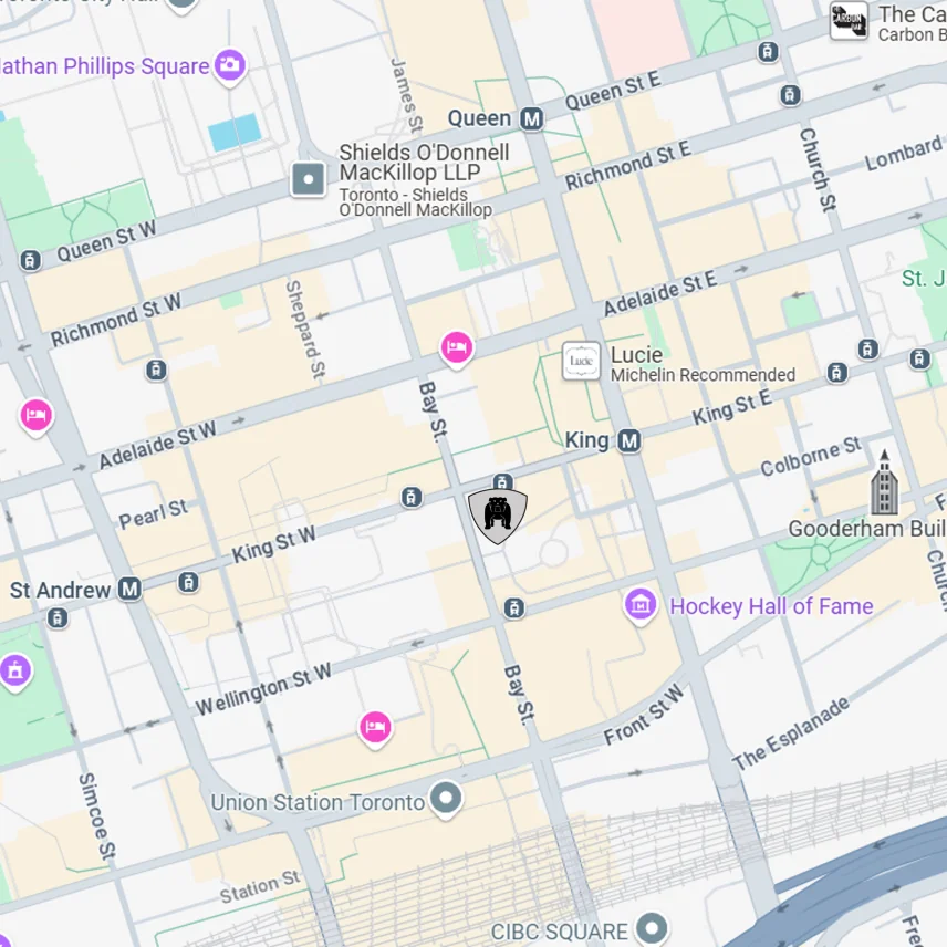 Map showing Commerce Court West at 199 Bay Street, Toronto